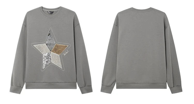 Pentagram Sequin Pullover Tops