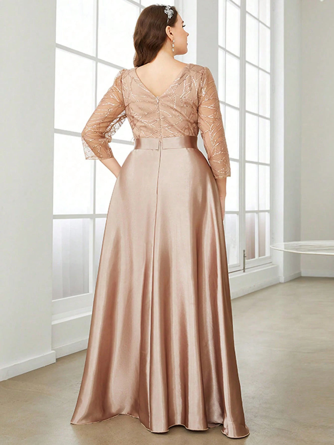 Alluring Satin Plus Size Formal Dress
