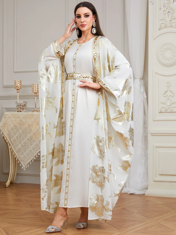 Luxury Two-Piece Maxi Abaya Dress