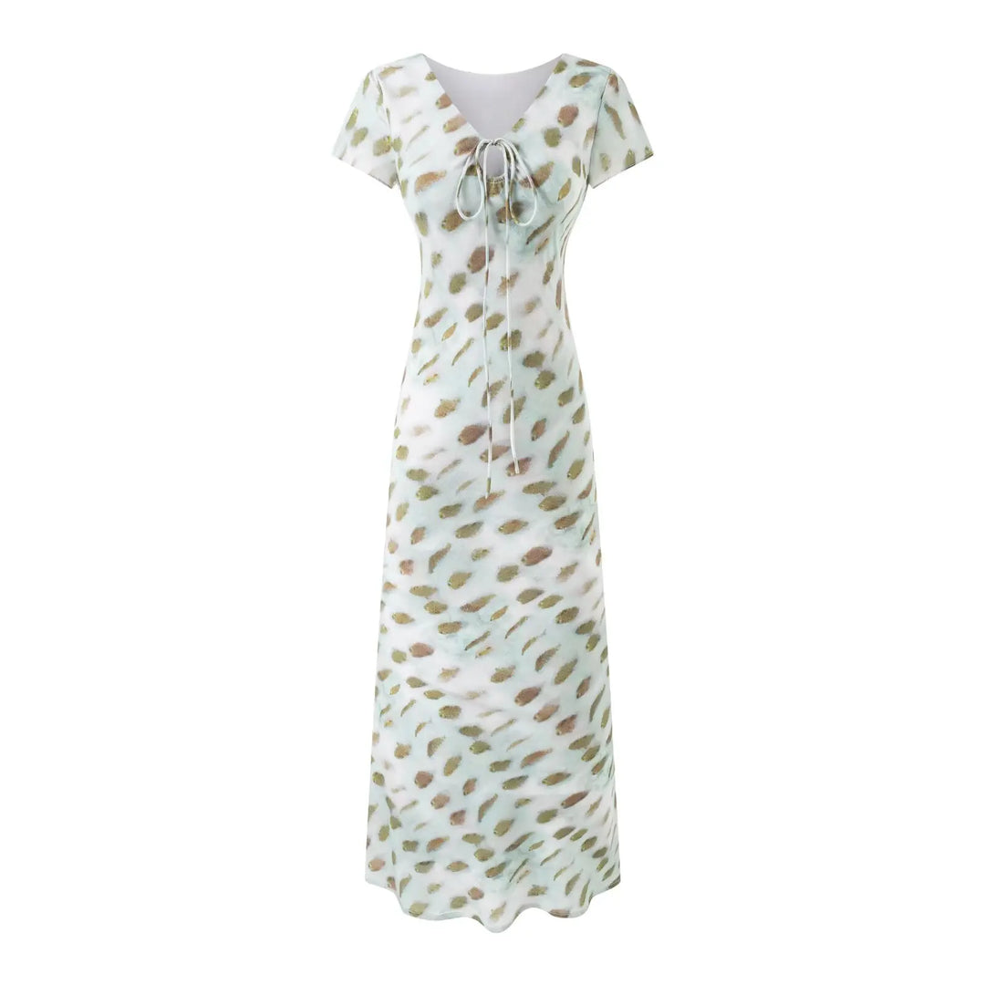 Elegant Floral Short Sleeves Casual Dress