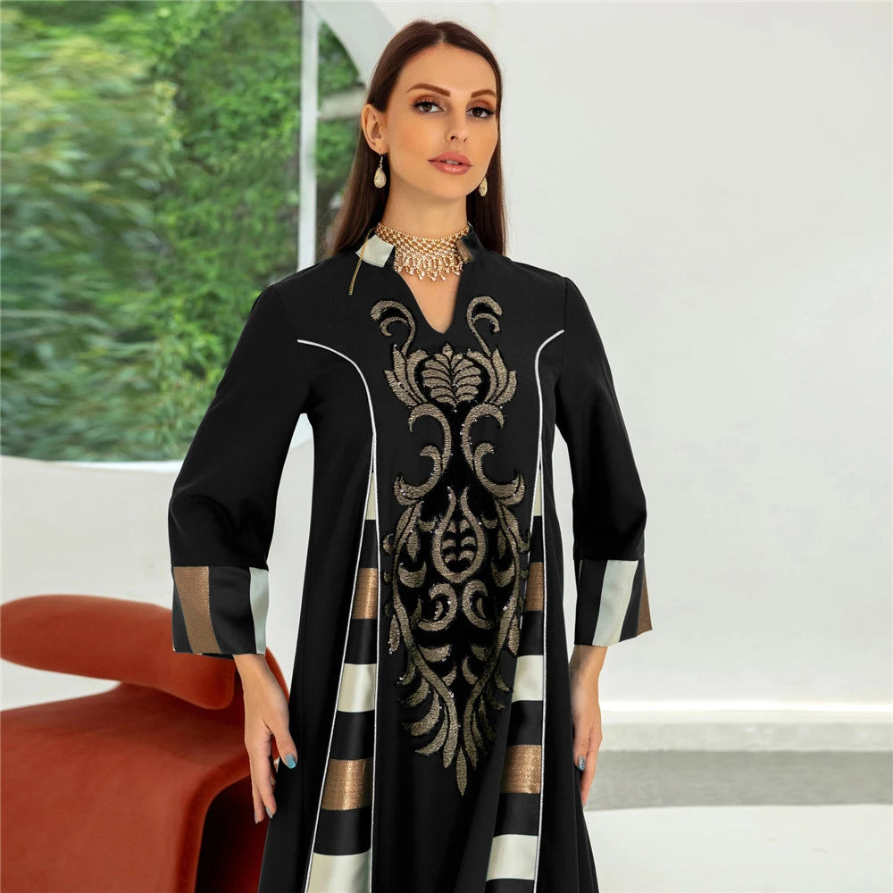 Exquisite Embroidered Moroccan Abaya