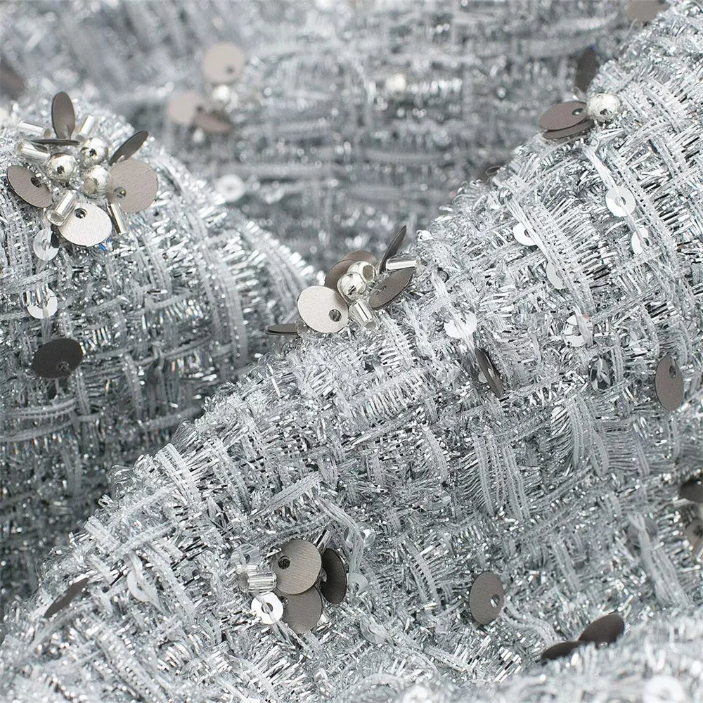 Fancy Beaded Detailing Casual Coat