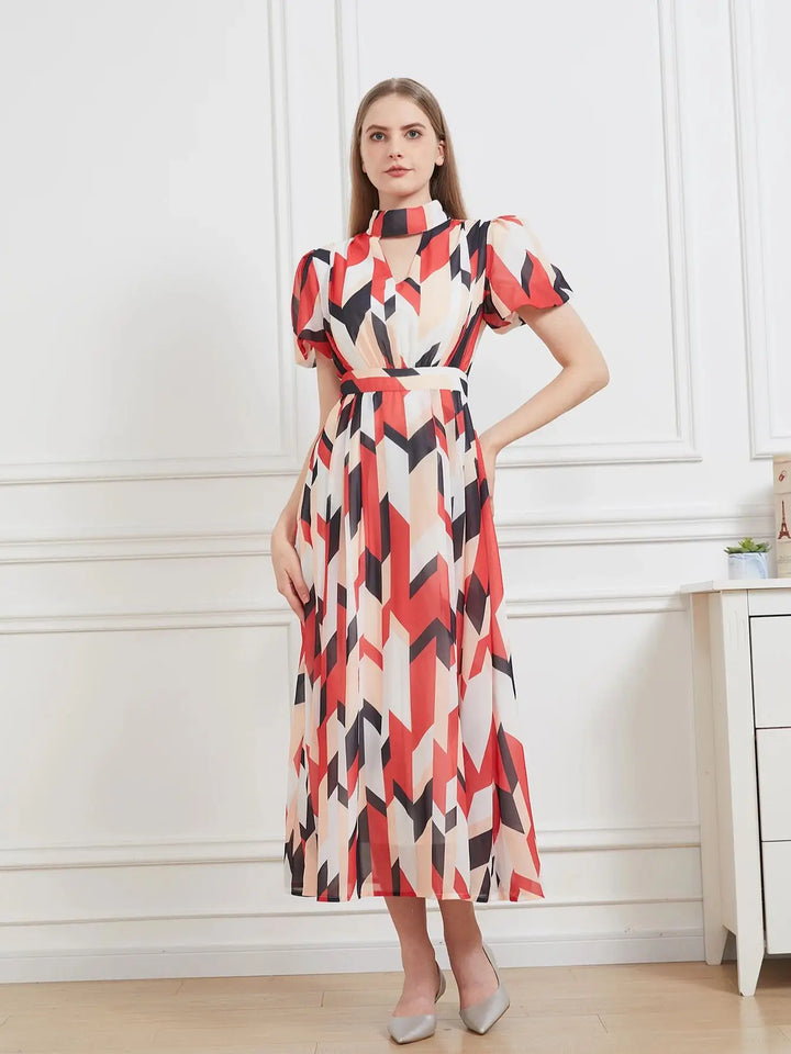 Chiffon Floral Print Holiday Dress