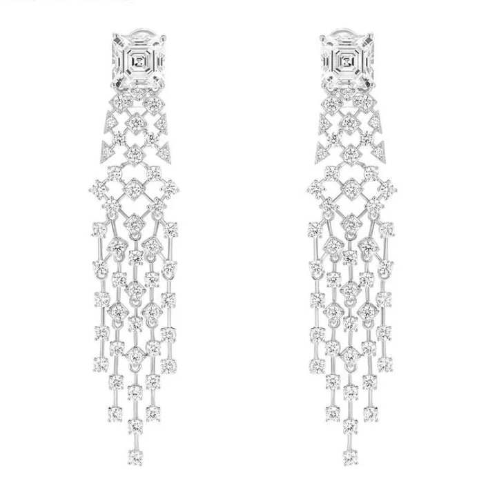 Exquisite Zirconia Tassel Earrings