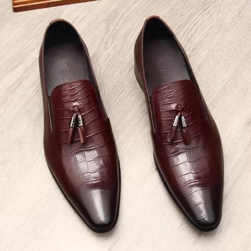 Smart Embossed Slip-On Loafers