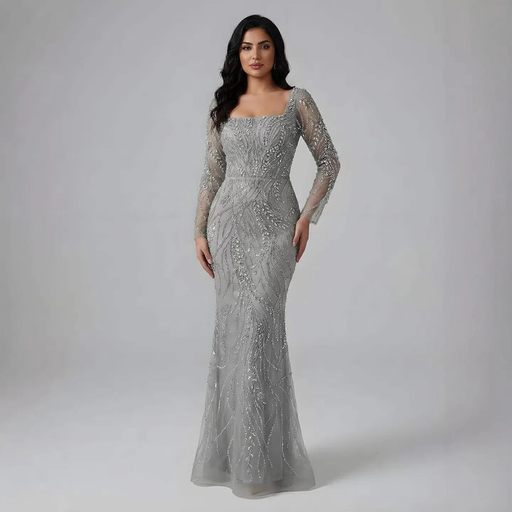 Luxury Beaded Long Evening Dress
