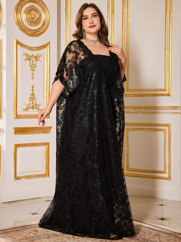 Refined Tube Top Cape Sleeves Dress