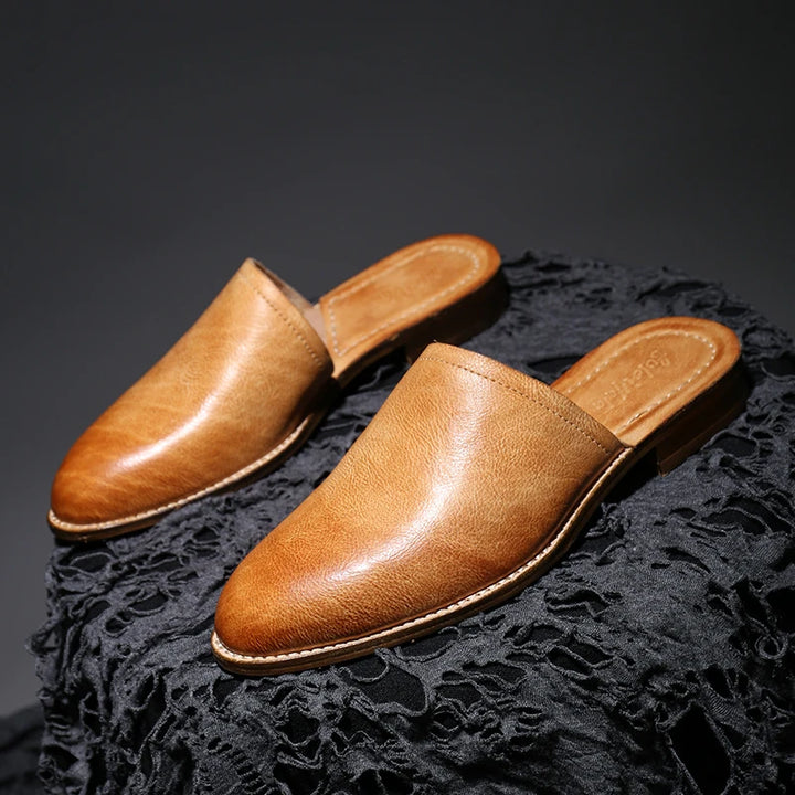 Slick Handcrafted Calf Leather Mules