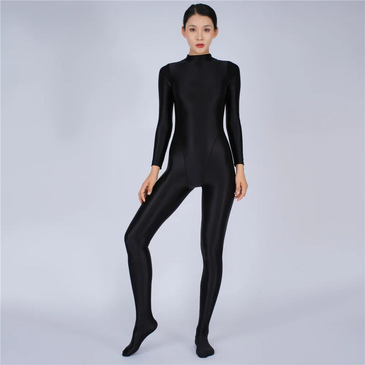 Elegant Oil Glossy Fit Yoga Rompers