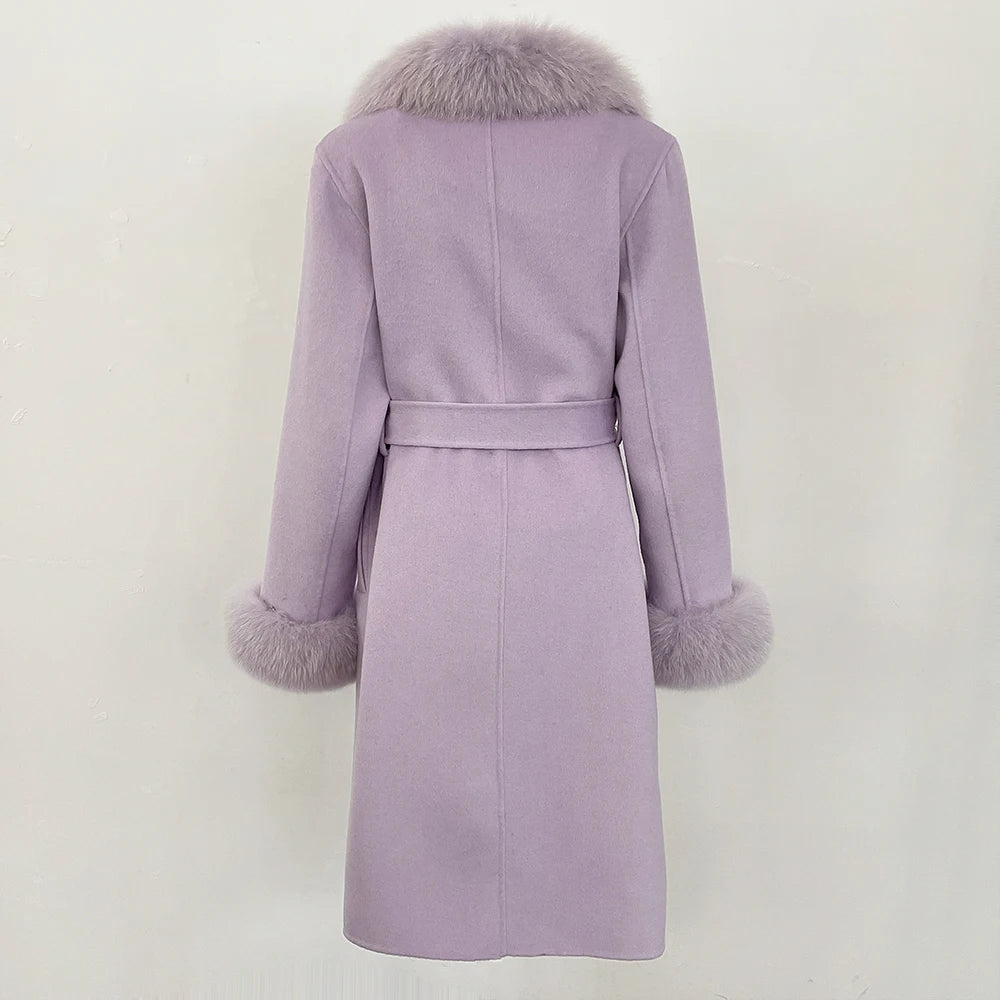 Comfortable Wool Cashmere Long Coat