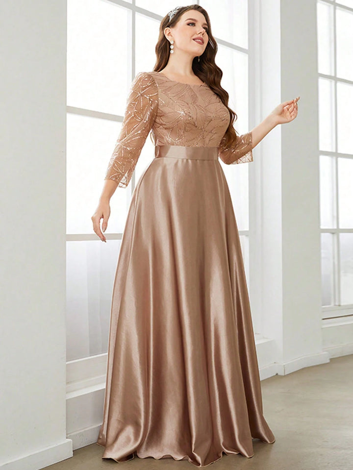 Alluring Satin Plus Size Formal Dress