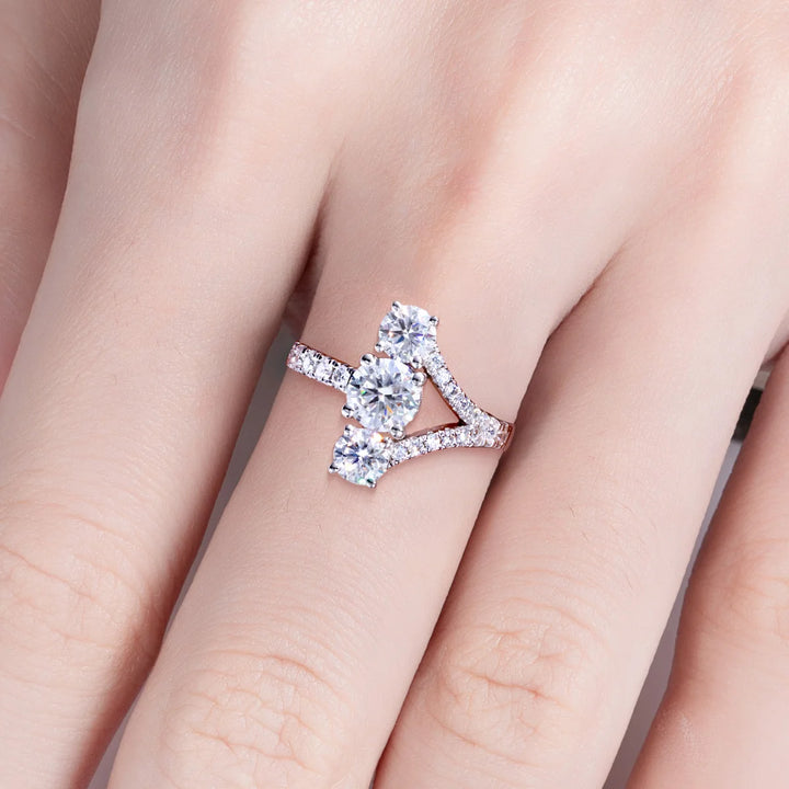 Sweet Three Stones Engagement Ring