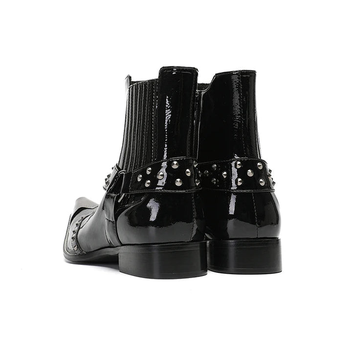 Sleek Iron Toe Handmade Ankle Boots