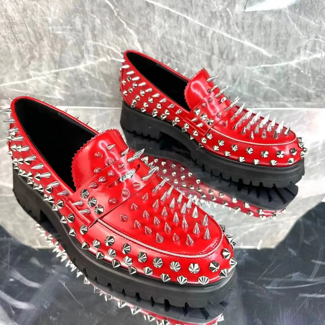 Bold Studded Spike Rivets Loafers