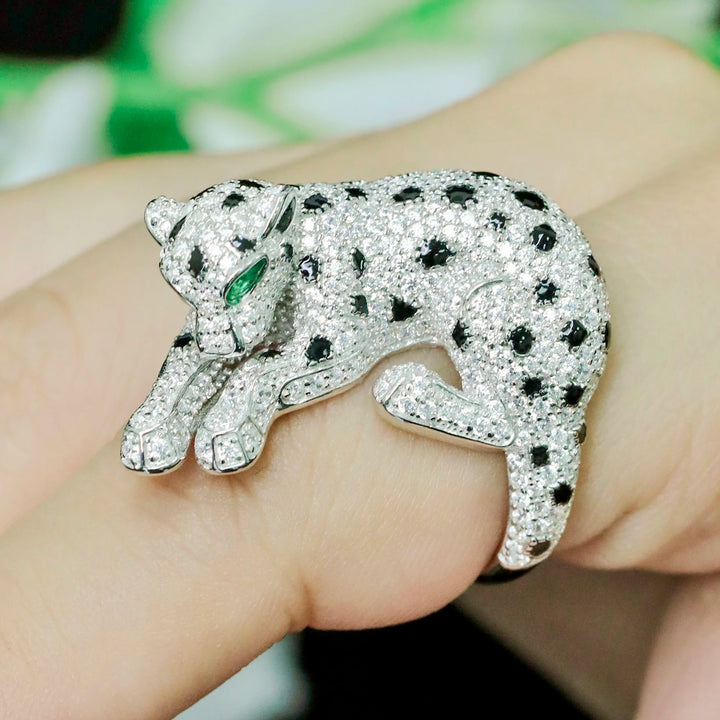 Stunning Panther Shaped Carbon Diamond Ring