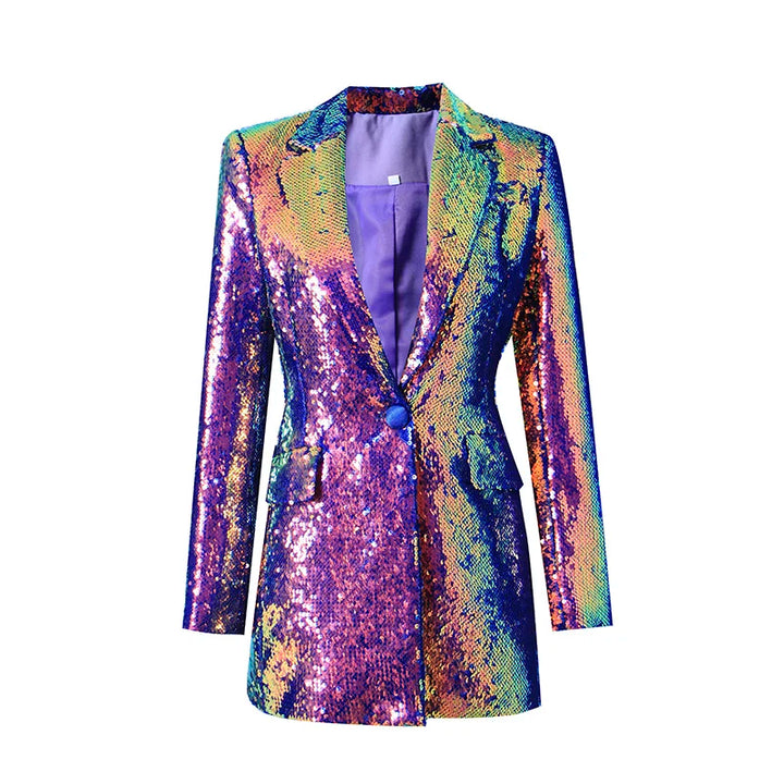 Bright Sequins Long Sleeve Blazer