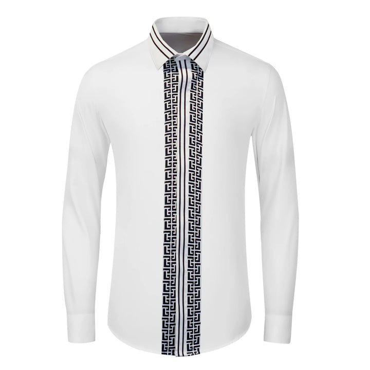 High-End Striped Embroidery Dress Shirt