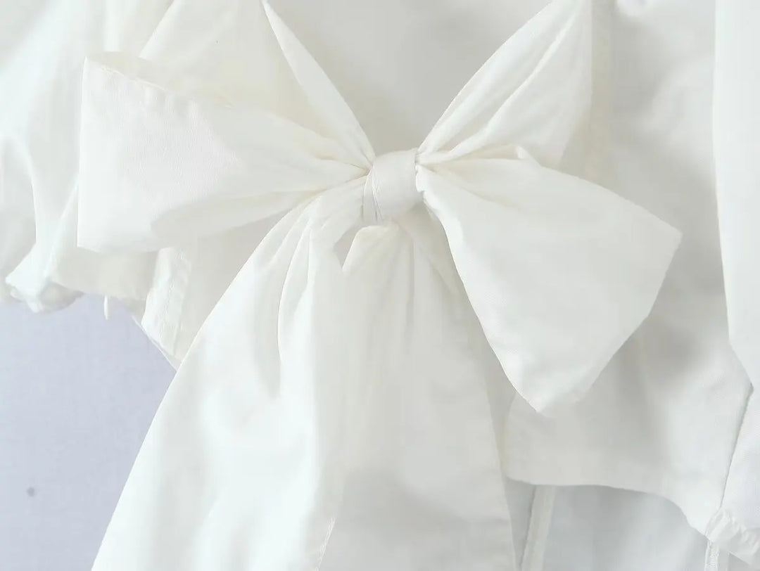 Retro Country Bow Tie Blouse
