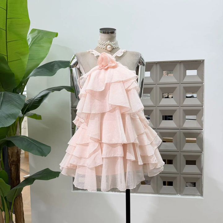 Enchanting Tiered Chiffon Mini Dress