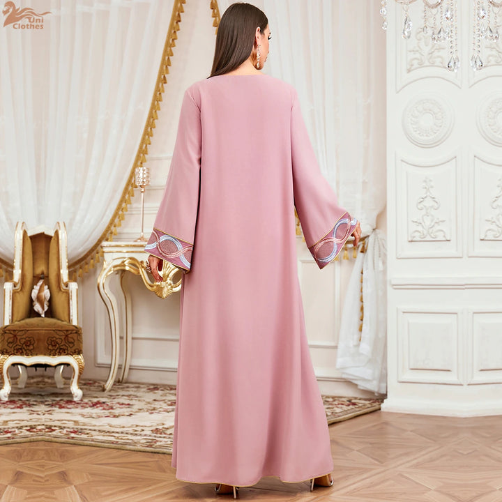 Stylish Floral Embroidery Traditional Abaya Dress