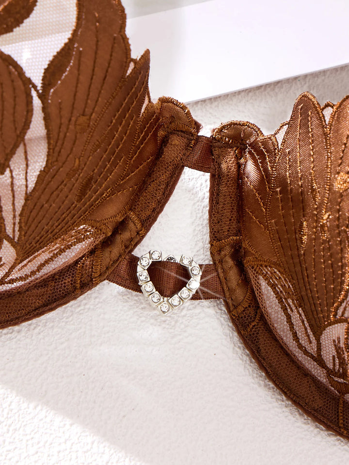 Elegant Floral Embroidered Lingerie Set