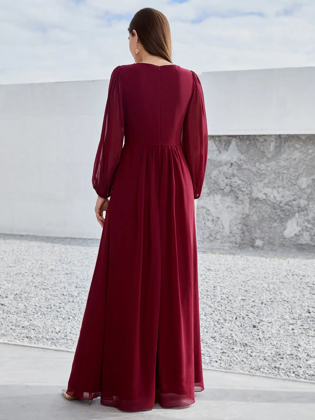 Refined Beaded Chiffon Bridesmaid Gown - All For Me Today Refined Beaded Chiffon Bridesmaid Gown - All For Me Today