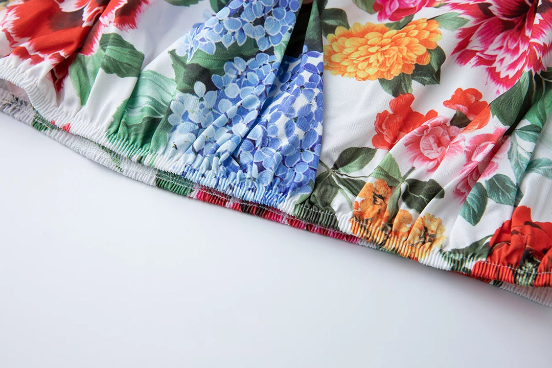 Stylish Slash Neck Beachwear Skirt Set