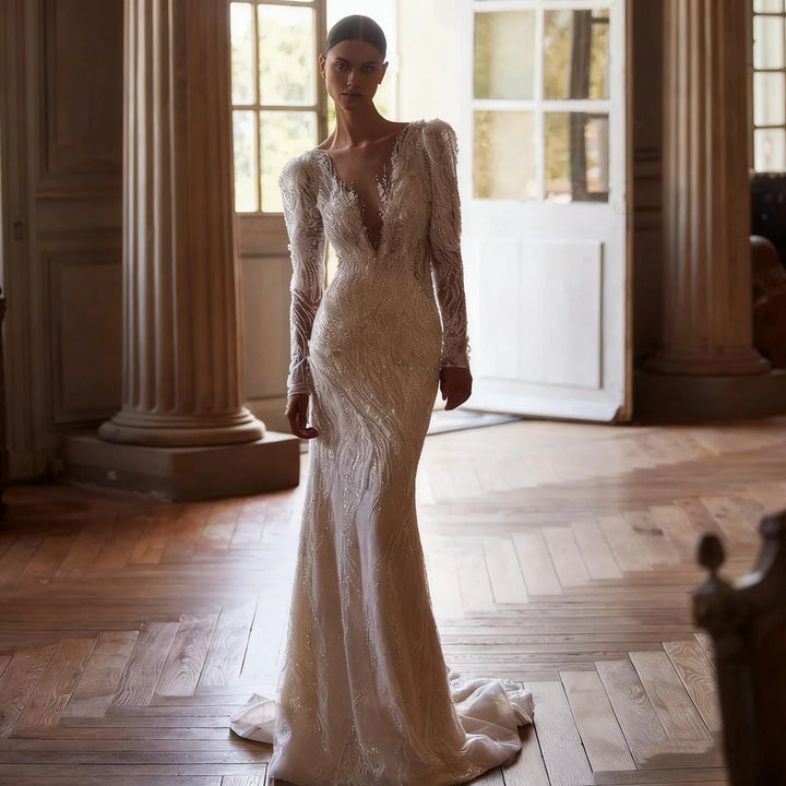 Alluring Vest Lace Embroidered Wedding Dress