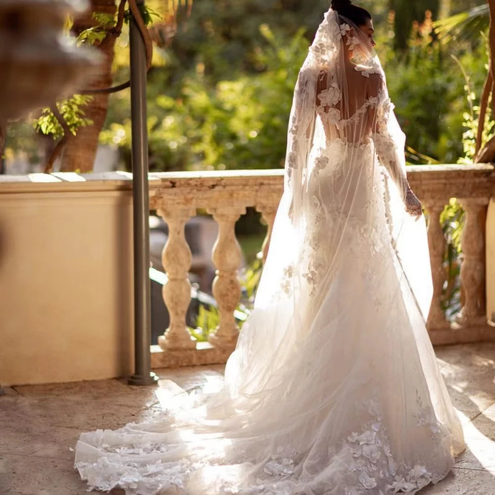Captivating 3D Floral Beaded Bridal Gown