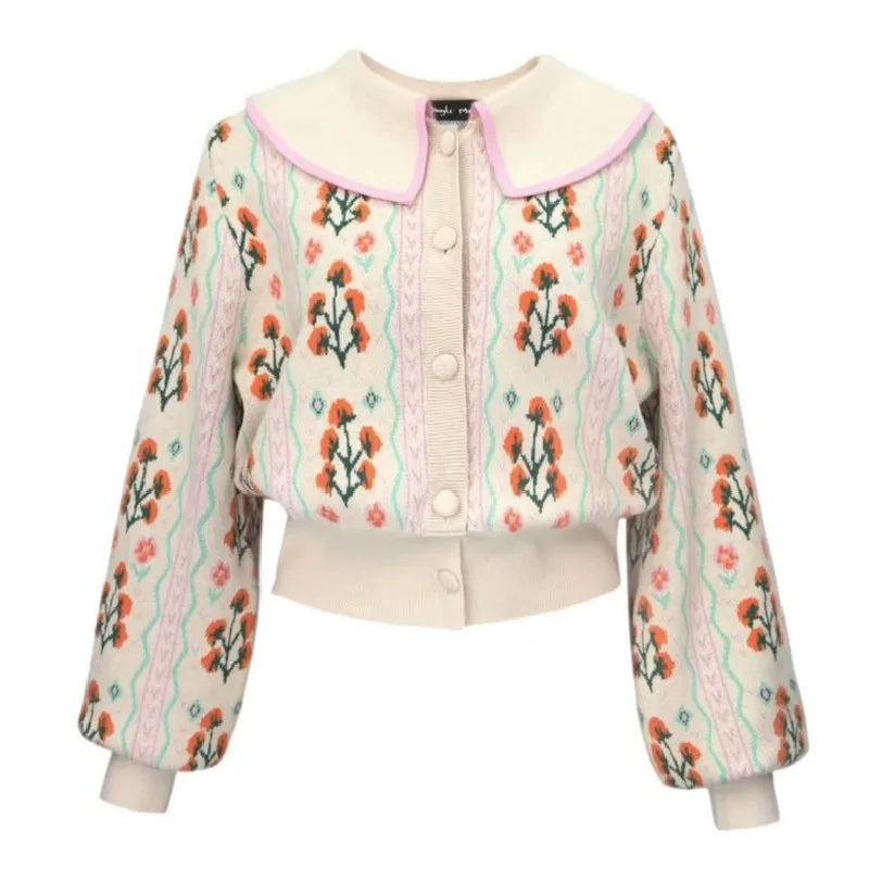 Single-breasted Embroidery Jumper