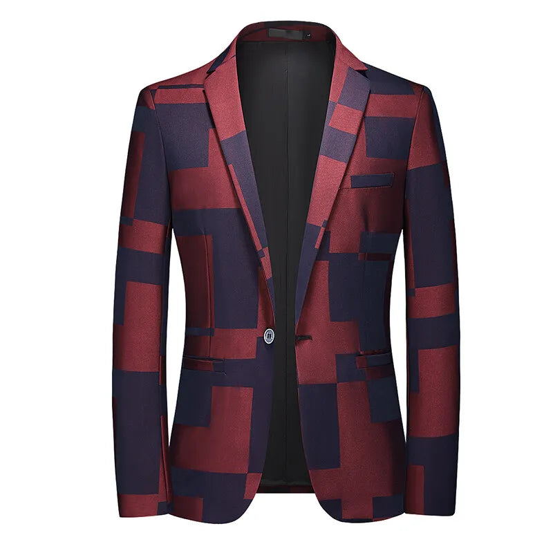 Regal Patchwork Slim-Fit Blazer