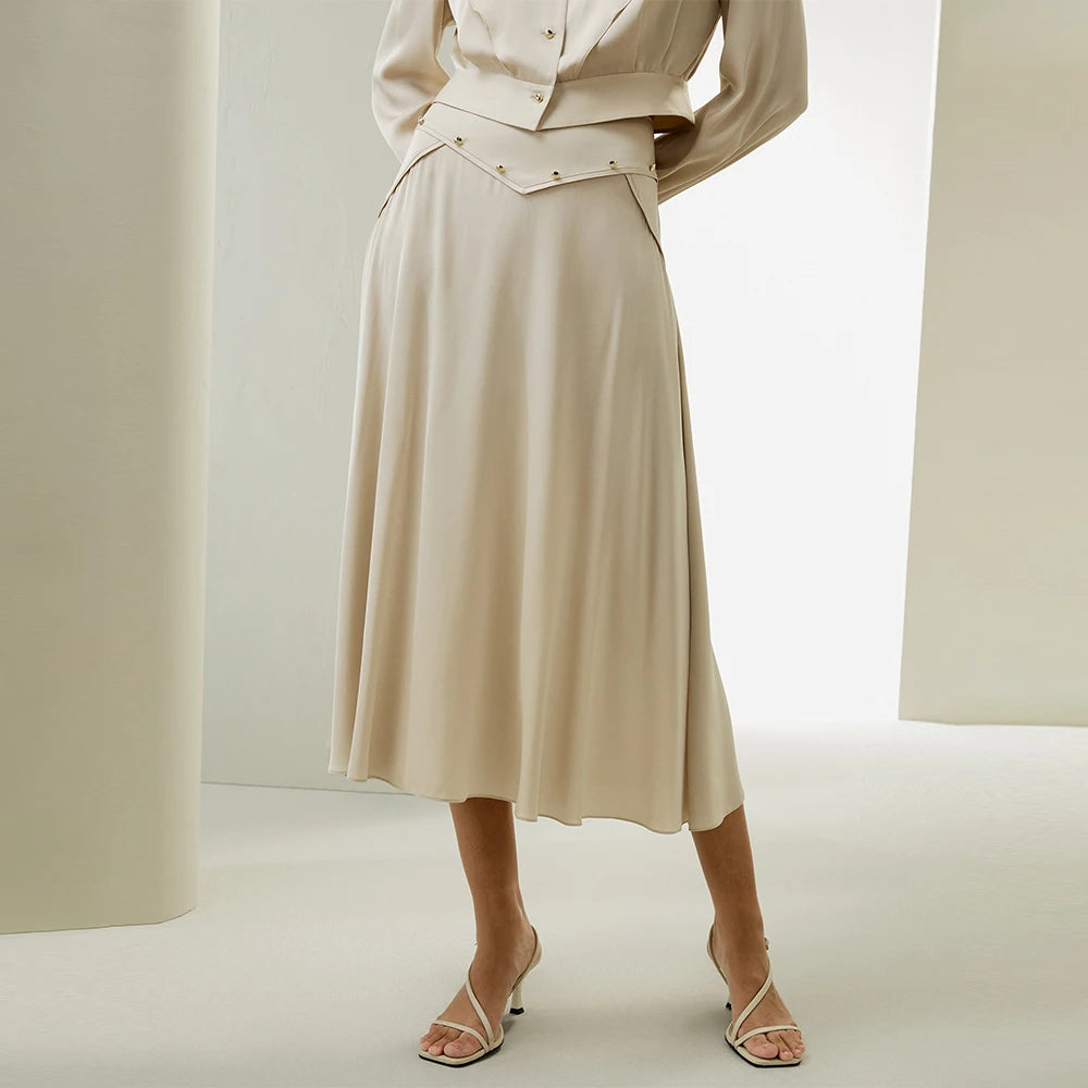 Timeless Flowy A-line Midi Skirt