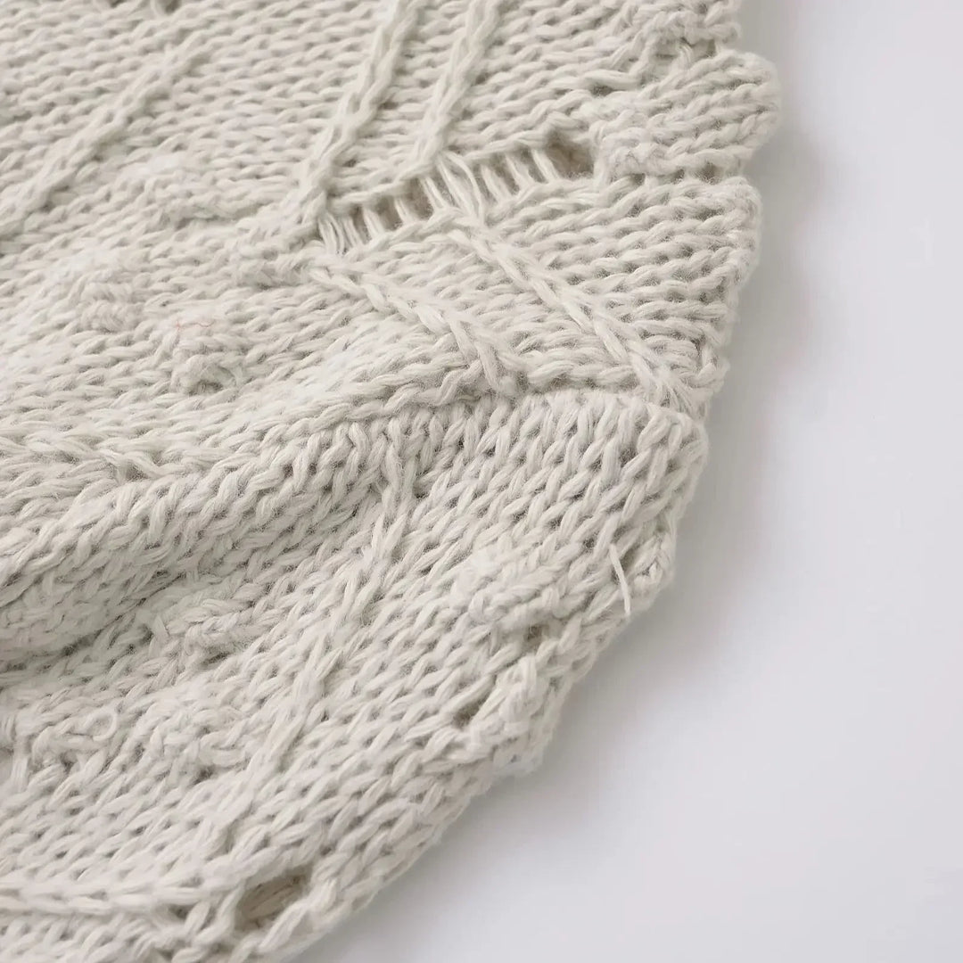 Hollow Out O-Neck Pullover Sweater