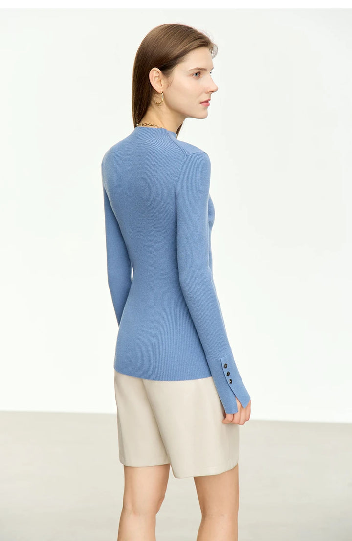 Mock Neck Women's Pullover Sweater