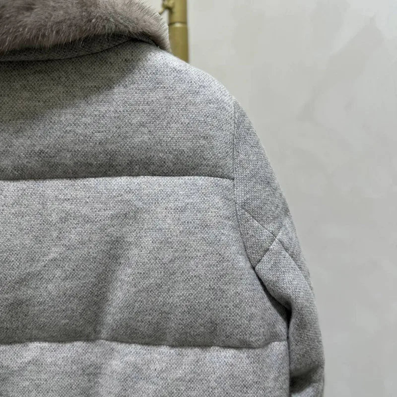 Luxury Mink Fur Down Parka Coat