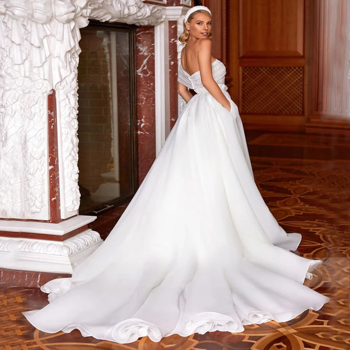 Elegant One Shoulder Bridal Dress