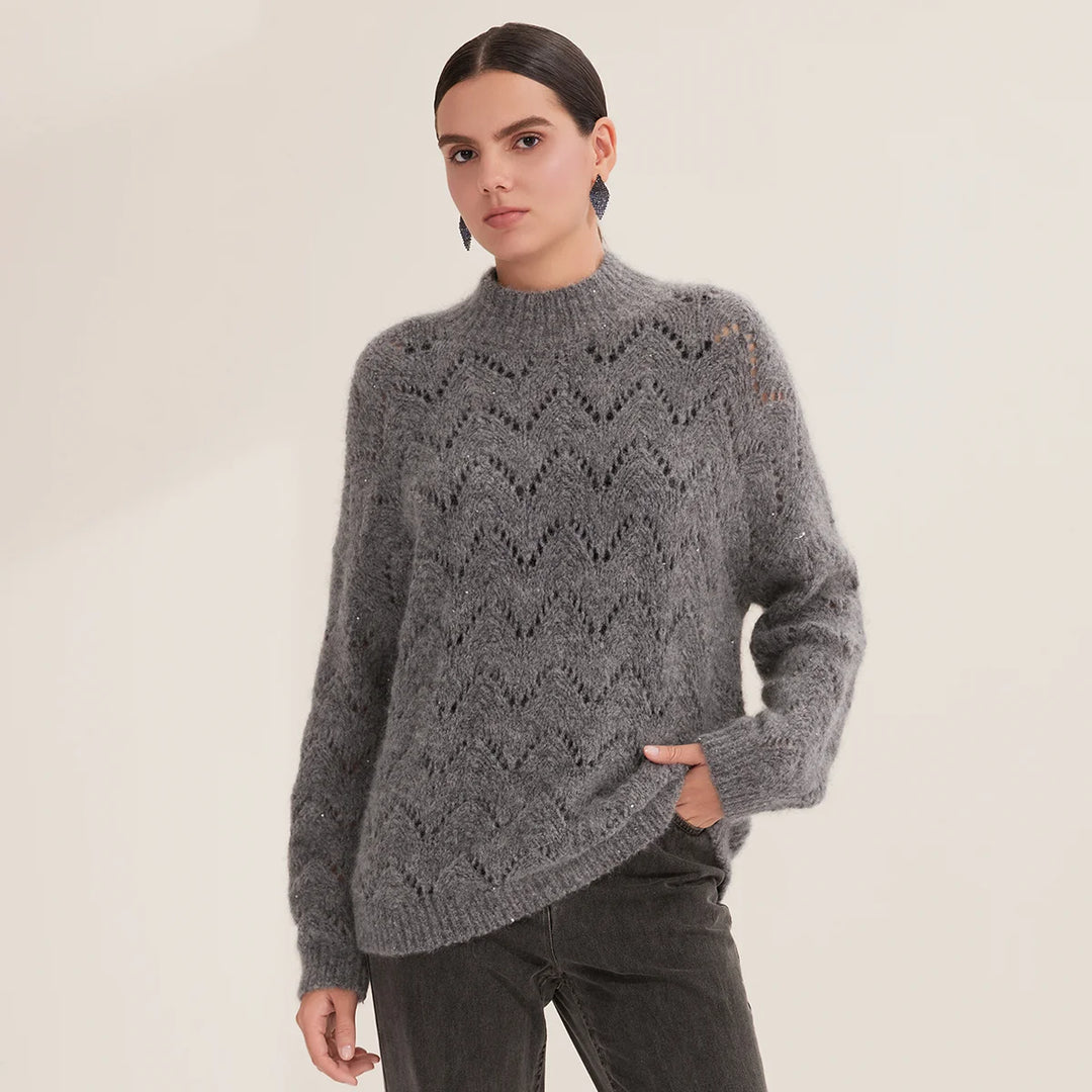 Refined Cashmere Mock Neck Jumper