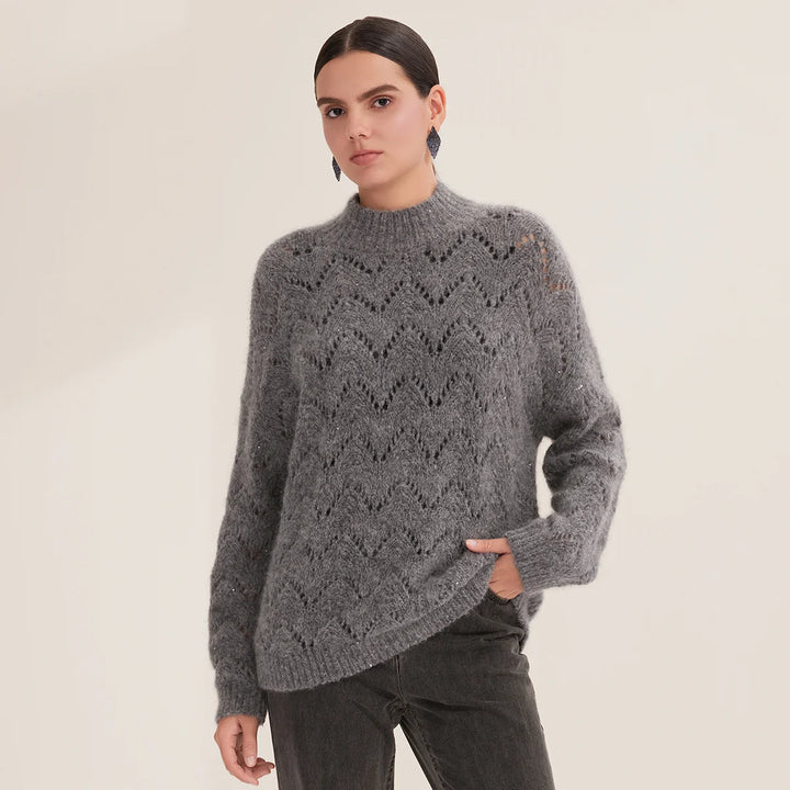 Refined Cashmere Mock Neck Jumper