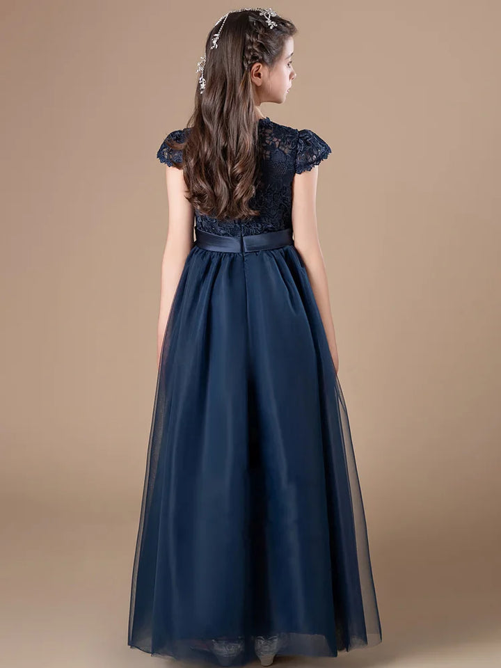 Stylish Round Neck Little Bridesmaid Dress