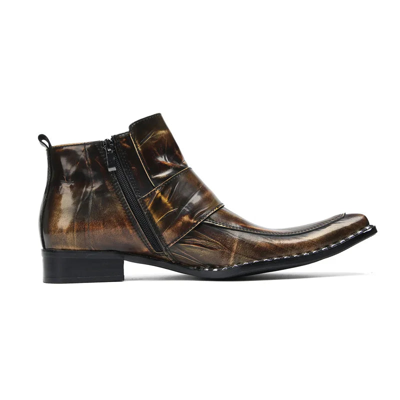 Premium Side Zip Ankle Leather Boots