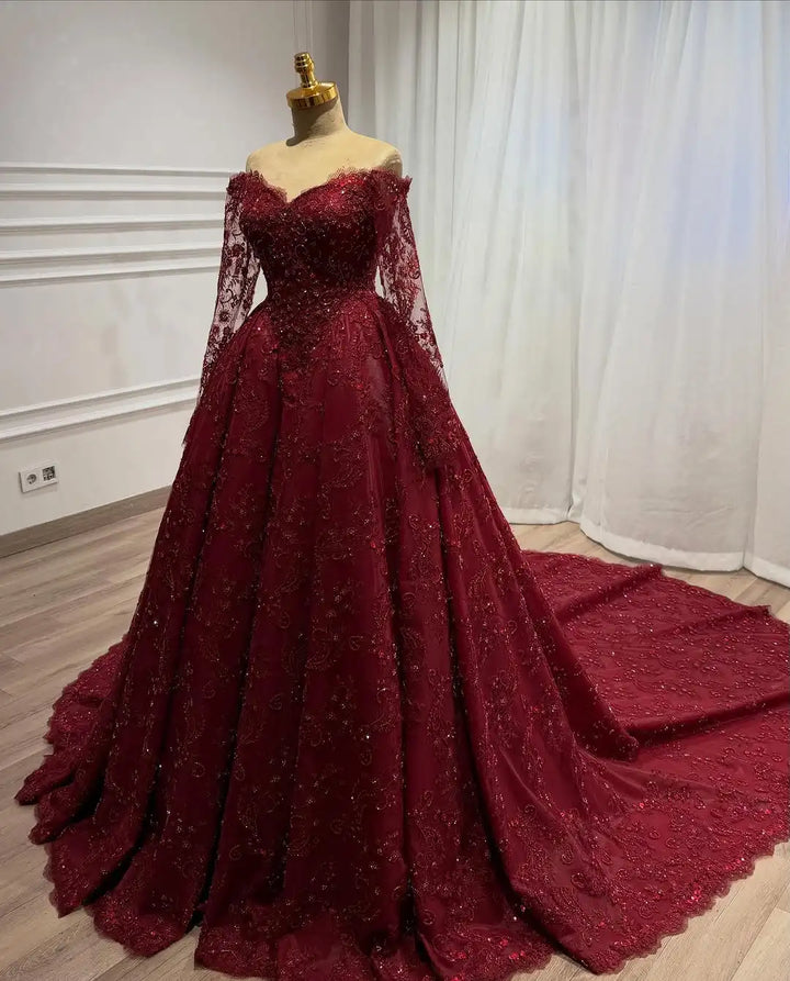 Regal Sweetheart Long Sleeves Wedding Dress