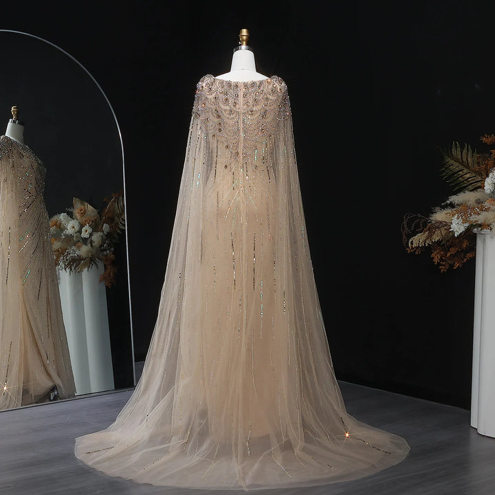 Exquisite Beading Arabic Evening Gown