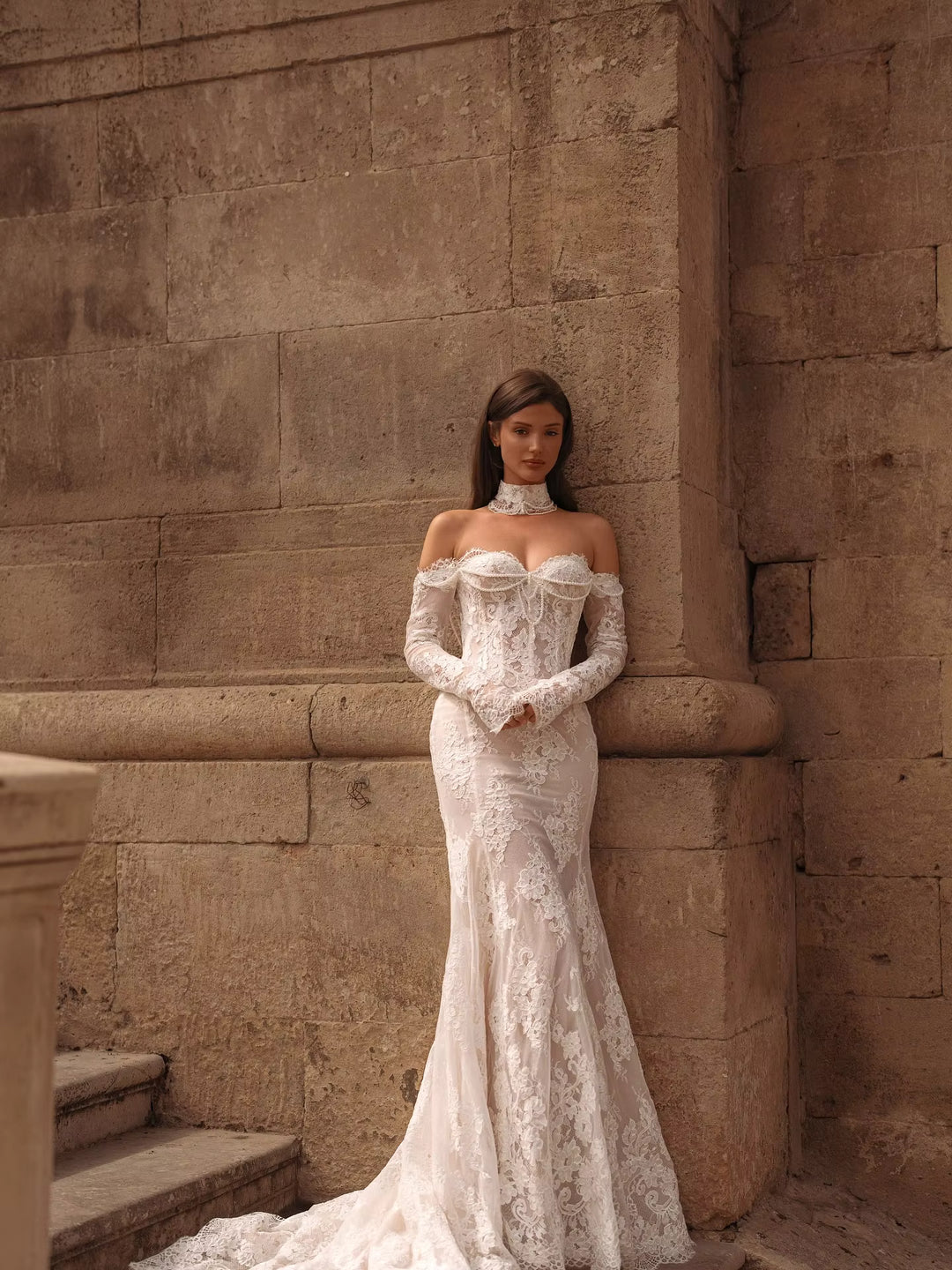 Lovely Choker Veil Pearl Bridal Couture
