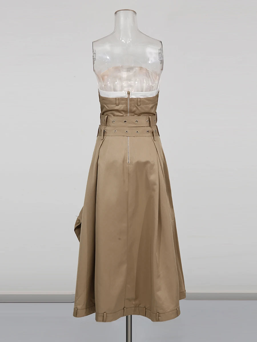 Stunning Spliced Button Slimming Dress