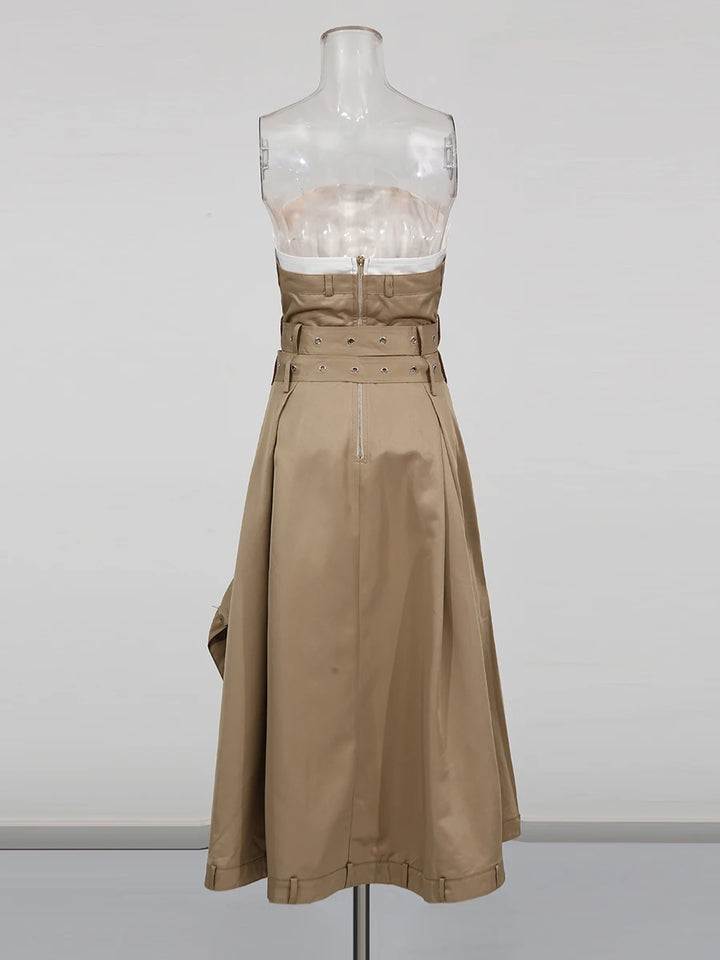Stunning Spliced Button Slimming Dress