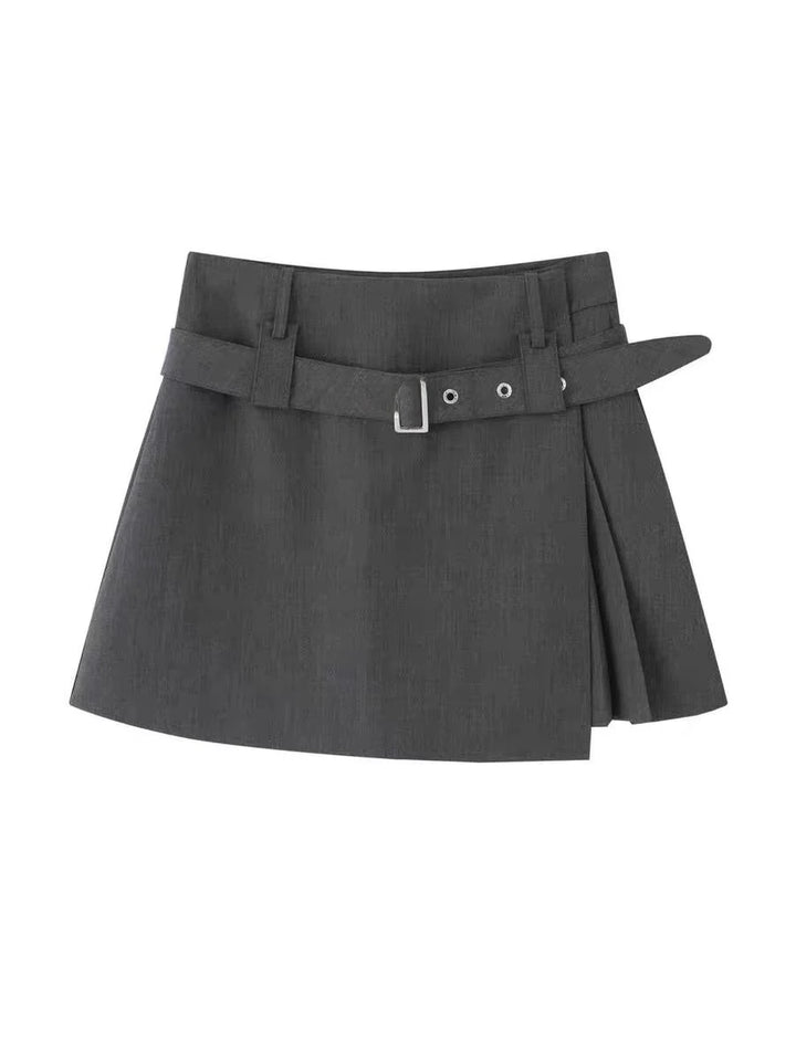 Fashionable A-Line Belted Skirt