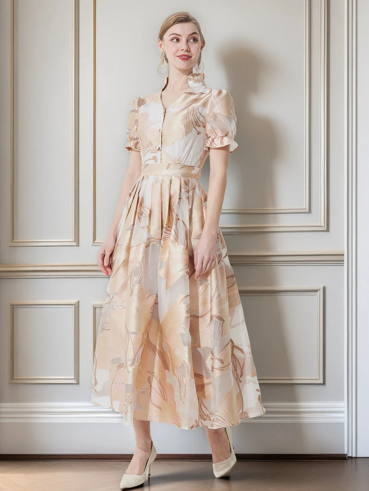 Fancy Floral A-Line Party Dress