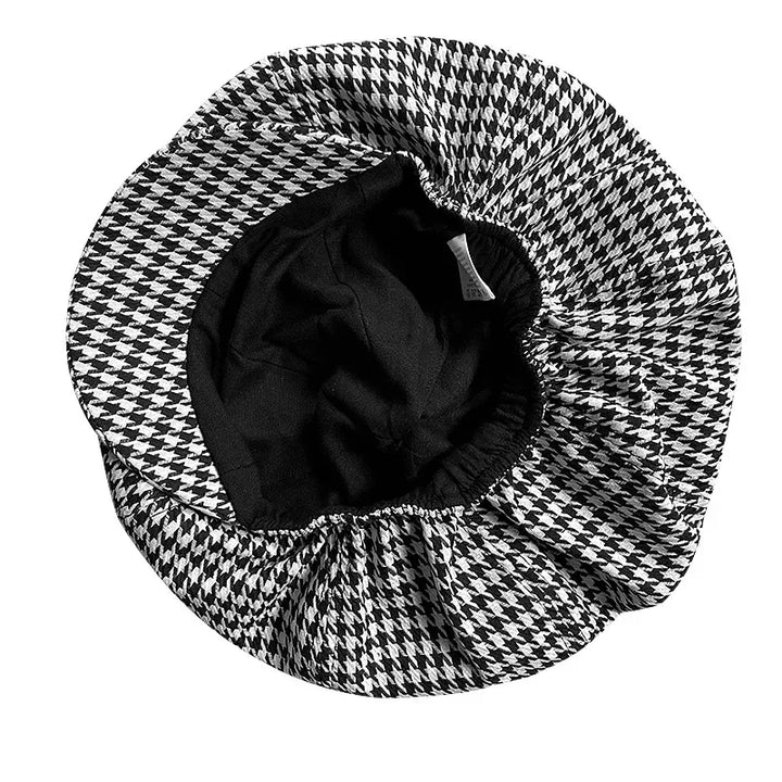 Classic Houndstooth Octagonal Beret Hat
