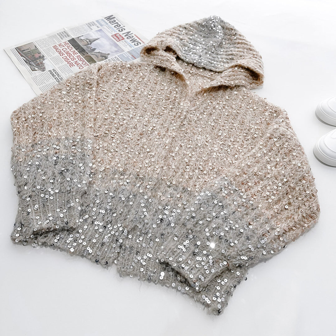 Loose Fashion Women's Sequin Hooded Cardigan| All For Me Today