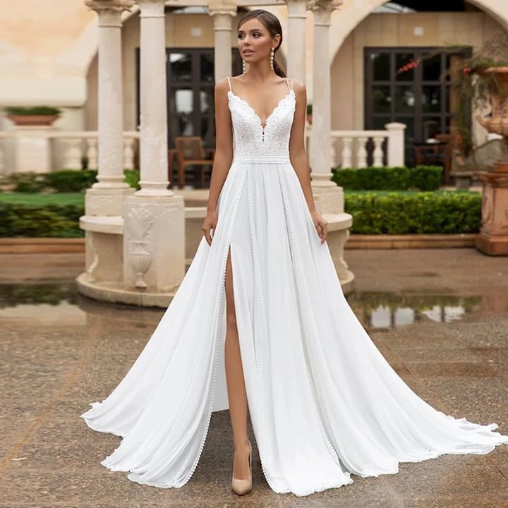 Alluring V-Neck Bridal Gown